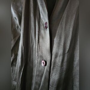 Ann Taylor Olive Green Silk Button Up